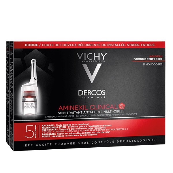 Vichy Dercos Soin Anti-Chute Cheveux Aminexil Clinical 5 Homme 21 x 6ml